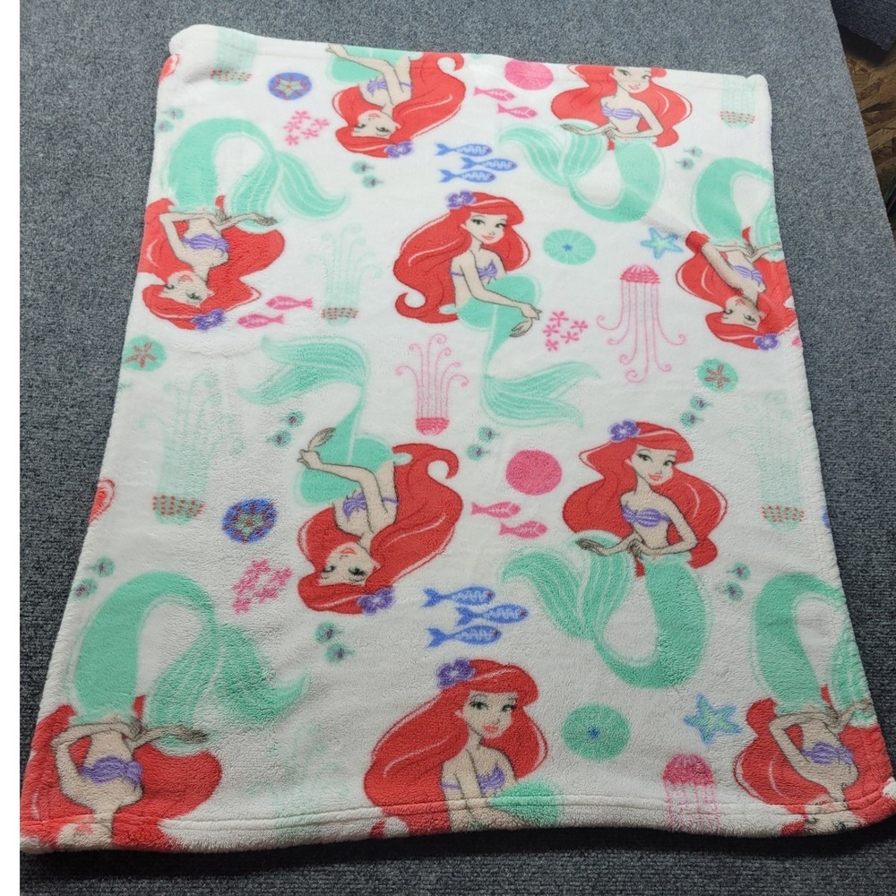 Disney Baby Little Mermaid Ariel Plush Fleece Throw Blanket 30x40 Nursery Pink